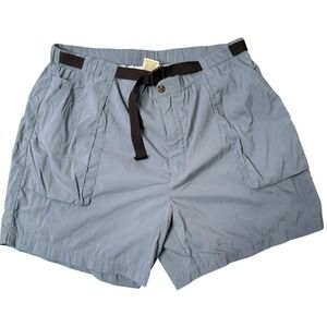 LL Bean Mens XL Blue Nylon Belted Hiking Shorts Mesh Liner Outdoor Camping